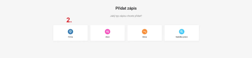 2. krok - Přidat firmu na tadyje.cz